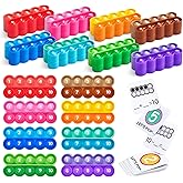Joycat Ten-Frame Math Learning Tools for Elementary-24 Ten Frames and 20 Task Cards Math Counting Game for Preschool Kindergarten Classroom Learning Activities Kids Ages 3-5