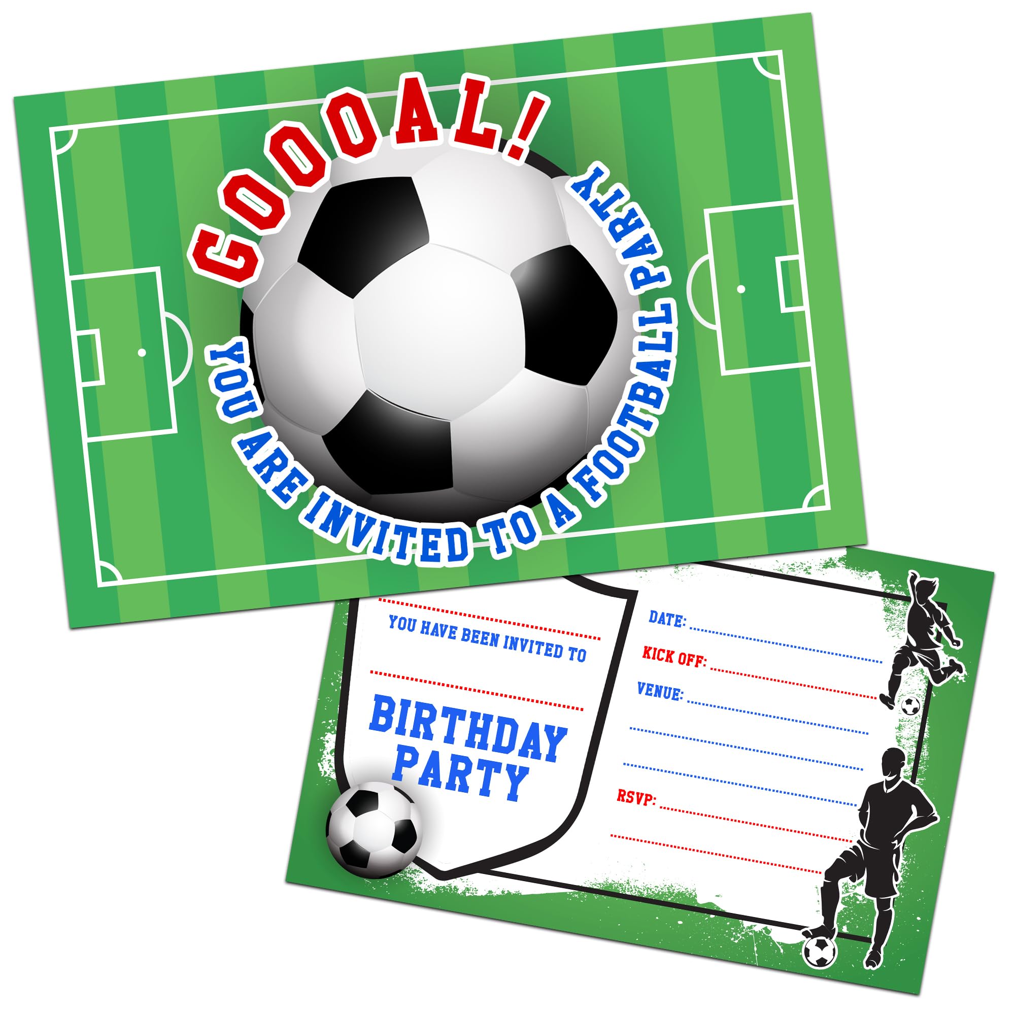 Football Party Invitations Pack & Envelopes (WRITE ON) PACK OF 12