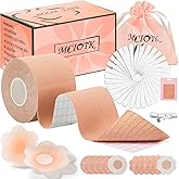 Mciotk Boob Tape for Breast Lift, 2 Pcs Nipple Covers, Breathable Body Tape, Invisible Adhesive Bra Tape for A-G Cup, Beige