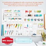 SKYFOOST 6pc White Pegboard Panels Wall Mount Display Kit for Organizer Storage view 6