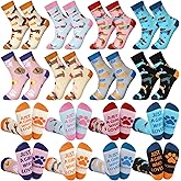 ShinyMatch 8 Pairs Valentine's Day Animal Socks Gifts for Women Highland Cow Dachshund Panda Frog Hummingbird Horse Lover