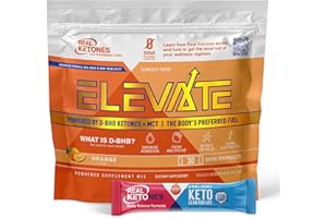 Real Ketones MCT & BHB Exogenous Ketones Drink Mix Packets Elevate Keto Electrolytes Powder Packets No Sugar with 4 Main Electrolytes Plus Hydrating Proprietary Keto BHB - 30 Pack Orange