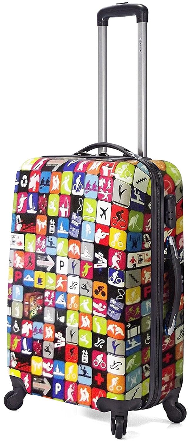 Maleta cabina estampada con 4 ruedas multidireccion