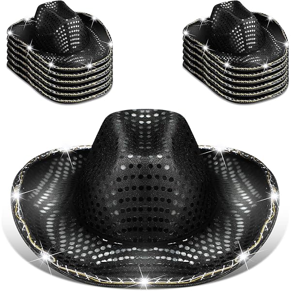 Tisancy 20 Pack Lights Cowboy Cowgirl Hat LED Flashing Light  display picture 1