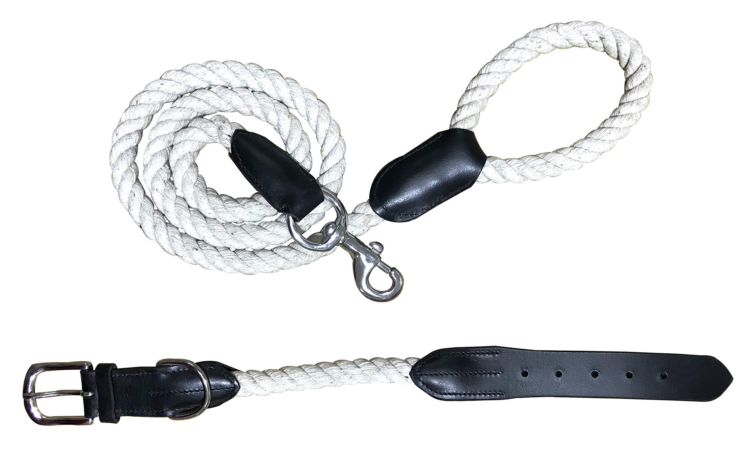 BRADLEY CROMPTON Genuine Leather Matching Pair Dog Collar and Lead Set M