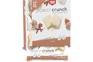 Power Crunch Protein Wafer Bars, High Protein Snacks with Delicious Taste, Cinnamon Roll, 1.4 Ounce (12 Count)