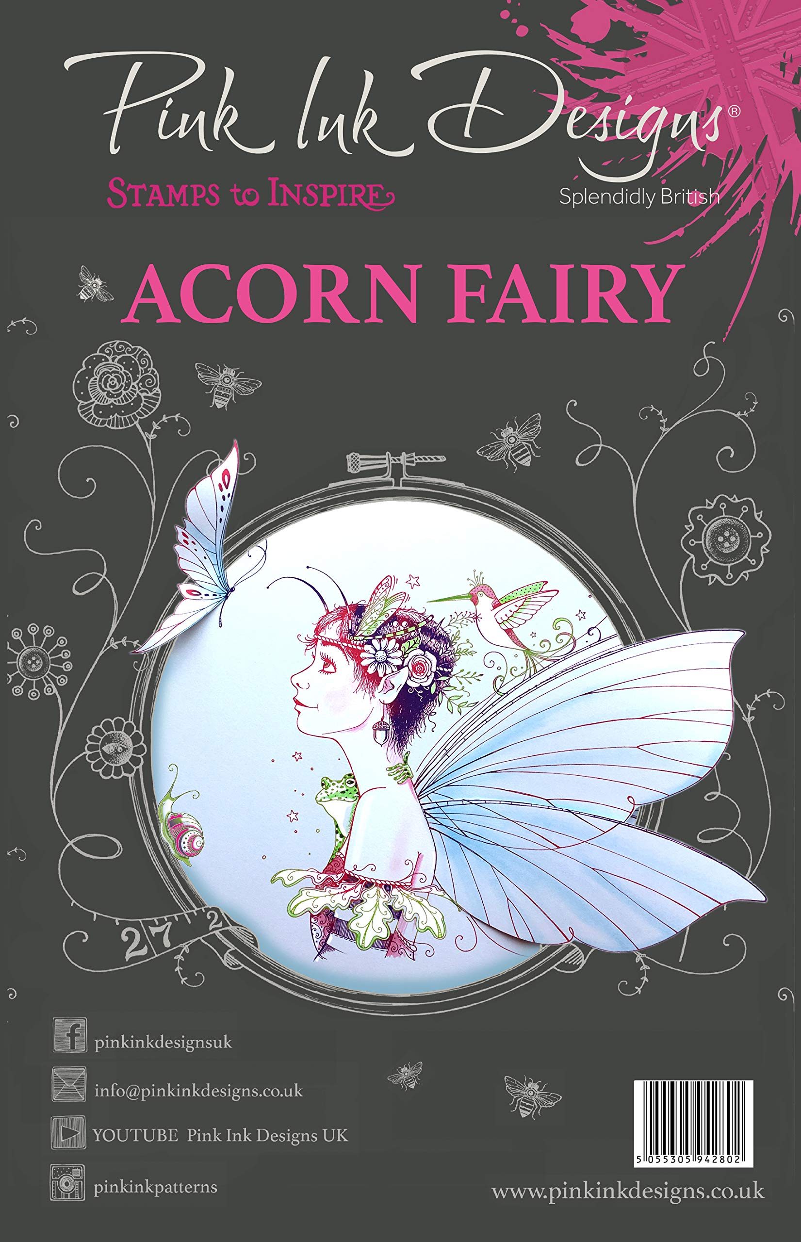 Pink Ink Designs Clear A5 Stamp-Acorn Fairy, Transparent