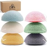 Konjac Face Sponges for Cleansing and Exfoliating, Konjac Facial Sponges for Washing Cleaning Face Body with Activated Charcoal, Natural Konjac Sponge Set for Oily Dry Sensitive Skin Skincare Tool