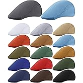 Foaincore Mens Newsboy Hats Bulk, Adjustable Newsboy Cap Driving Cabbie Hunting Hat for Men