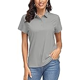 MAGCOMSEN Women's Polo Shirts UPF 50+ Sun Protection 4 Buttons Casual Work Quick Dry Short Sleeve Collared Golf Shirt
