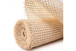 LABACRAFT 24" Width Rattan Cane Webbing Roll 20 Feet Hexagon Weave Rattan Fabric Furniture Woven Rattan Sheets for Crafts Cane Weave Rattan Material Natural Chair Caning Supplies Wicker for Chairs (20 Feet)