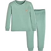 moimoln 6M-8Y Modal Cotton Solid Soft Breathable Baby Toddler Boys Girls Snug fit Pjs Long Sleeve Pajamas Set Sleepwear Daily