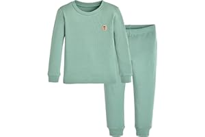 moimoln 6M-8Y Modal Cotton Solid Soft Breathable Baby Toddler Boys Girls Snug fit Pjs Long Sleeve Pajamas Set Sleepwear Daily