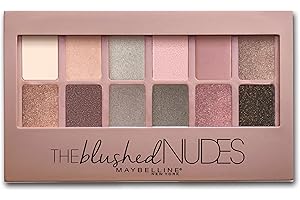 Maybelline The Blushed Nudes Eyeshadow Palette Makeup, 12 Pigmented Matte & Shimmer Shades, Blendable Powder, 1 Count