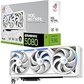 ASUS ROG Astral GeForce RTX 5080 16GB GDDR7 White OC Edition Graphics Card | PCIe 5.0, HDMI/DP 2.1, 3.8-slot, 4-fan, Axial-tech Fans, Patented Vapor Chamber,Phase-change GPU Thermal Pad