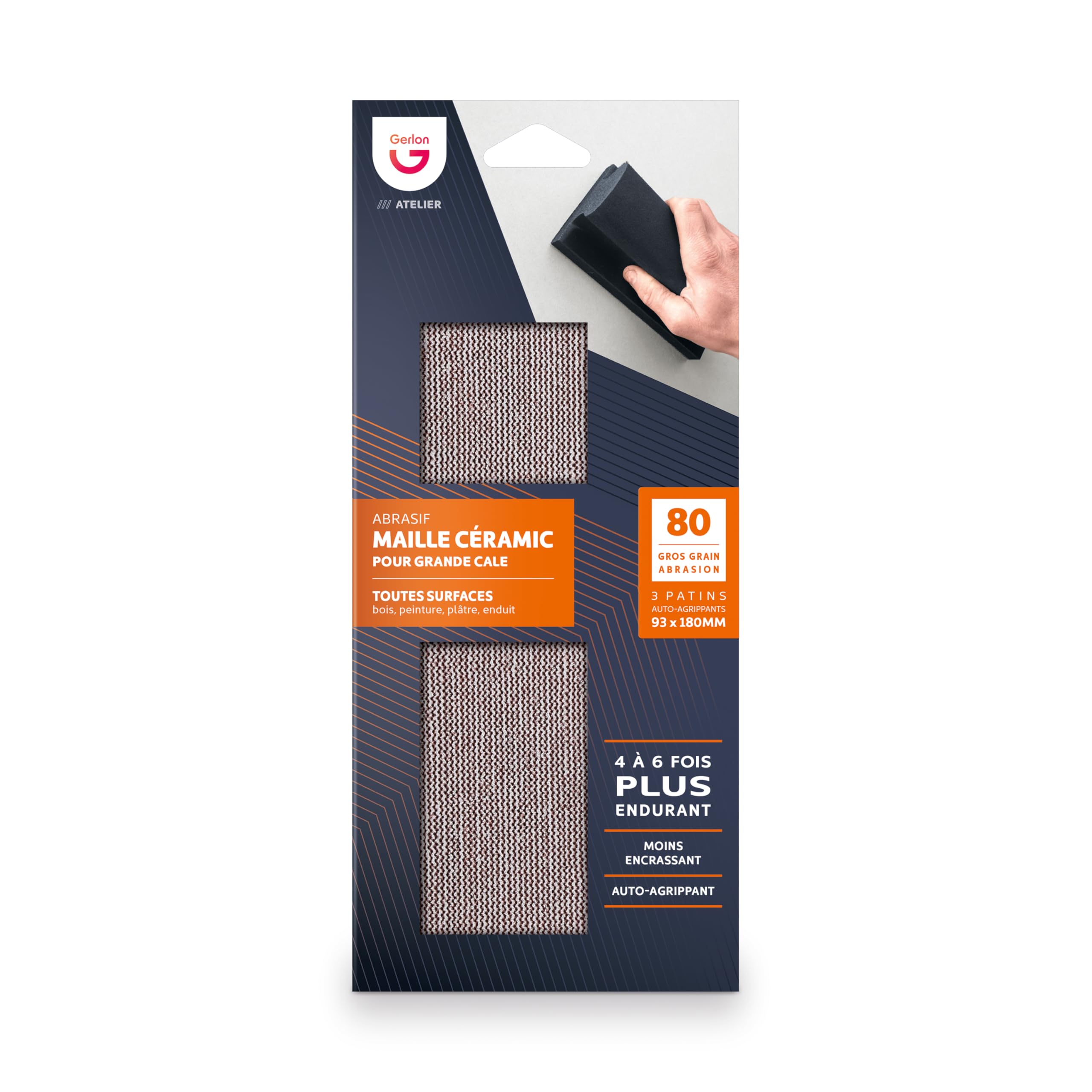 Refill Pack of 3 Ceramic Abrasives 93 x 180 mm Grit 80 - Abrasive