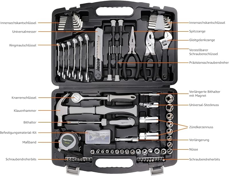 Allgemeines Handwerkzeug-Set für den Haushalt, 131-teilig