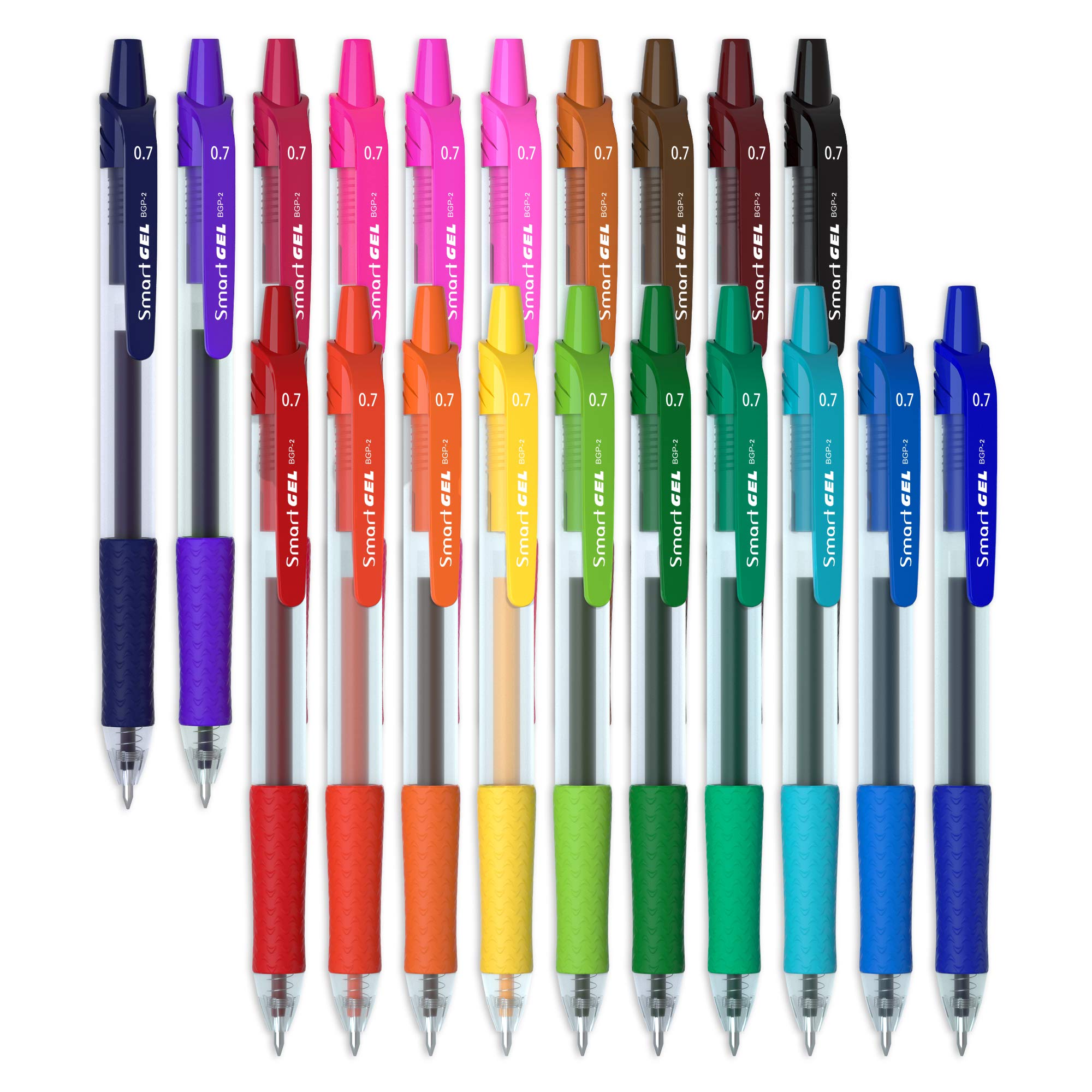 Photo 1 of 20 Colors Medium Point Colored Pens Retractable Gel Ink Pens with Comfort Grip,Smooth Writing for Journal Notebook Planner in Office Home (20 Colors) (20 Colors) (20 Colors)