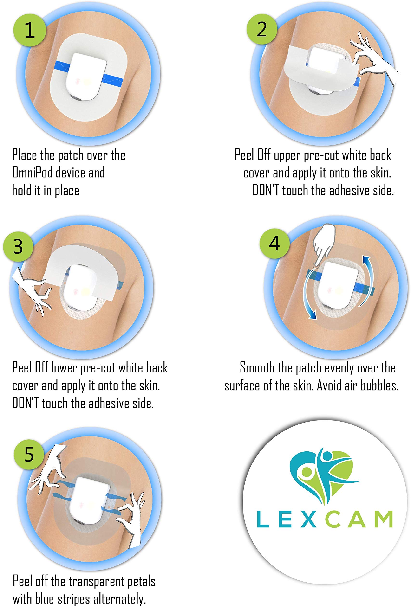 Omnipod-Adhesive-Waterproof-Patches-Precut-Hypoallergenic-CGM-Tape-Color-Clear-Pack-of-20