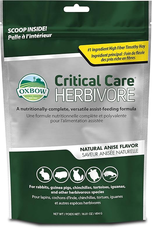 Amazon.com: Oxbow Animal Health Critical Care, Herbivore, Anise Flavor, 454  Gram Bag: Pet Supplies