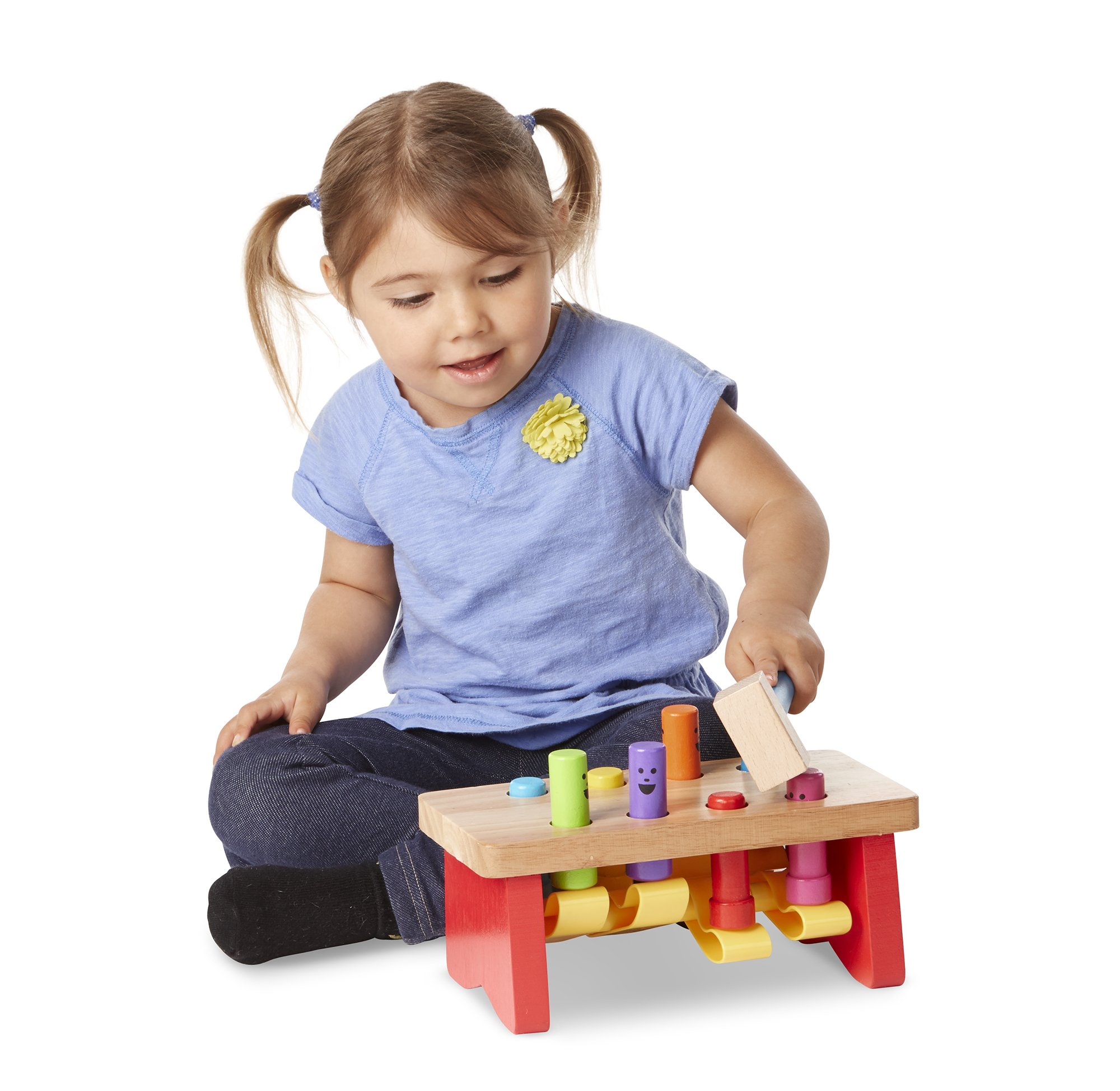 Melissa Doug Deluxe Pounding Bench Wooden Toy With Mallet eBay