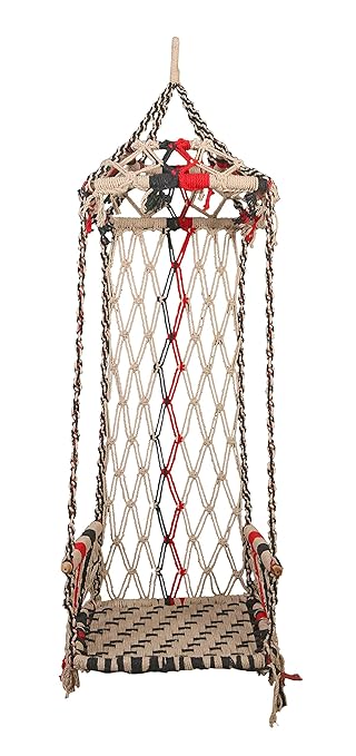 Ethnic Karigari Home Decor Outdoor Hanging Jhula | Indoor Patio Chair \ Kursi Swing for Living Room \ Garden \ Balcony Incredible Gifts for Kids and Adults