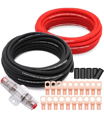 Amplificador Audio Coche Sky High Oversized 4 Gauge AWG Big 3 Upgrade Rojo/Negro Cableado Eléctrico Kit Car Audio - Foto 9