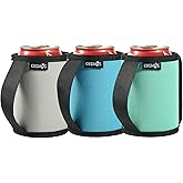 Cosmos 3 Pcs Soft Neoprene Can Cooler Sleeve Anti-Slip Insulator Soda Can Cover Sleeve with Handle Grip fits 12 Oz Standard Size Drink Can for Beverage Beer Can