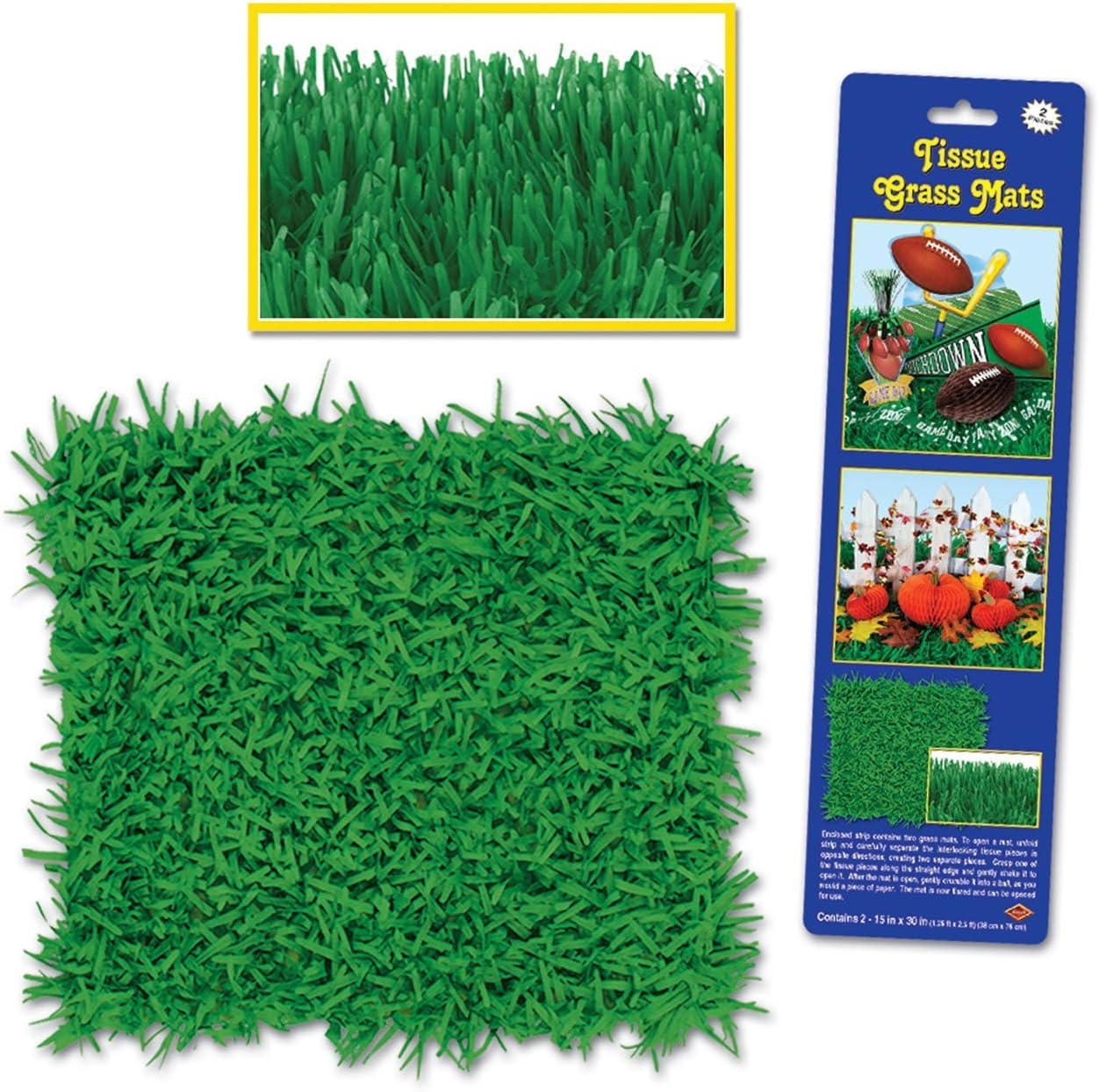 Pkgd Tissue Grass Mats 15in. x 30in, 2/Pkg, Pkg/3