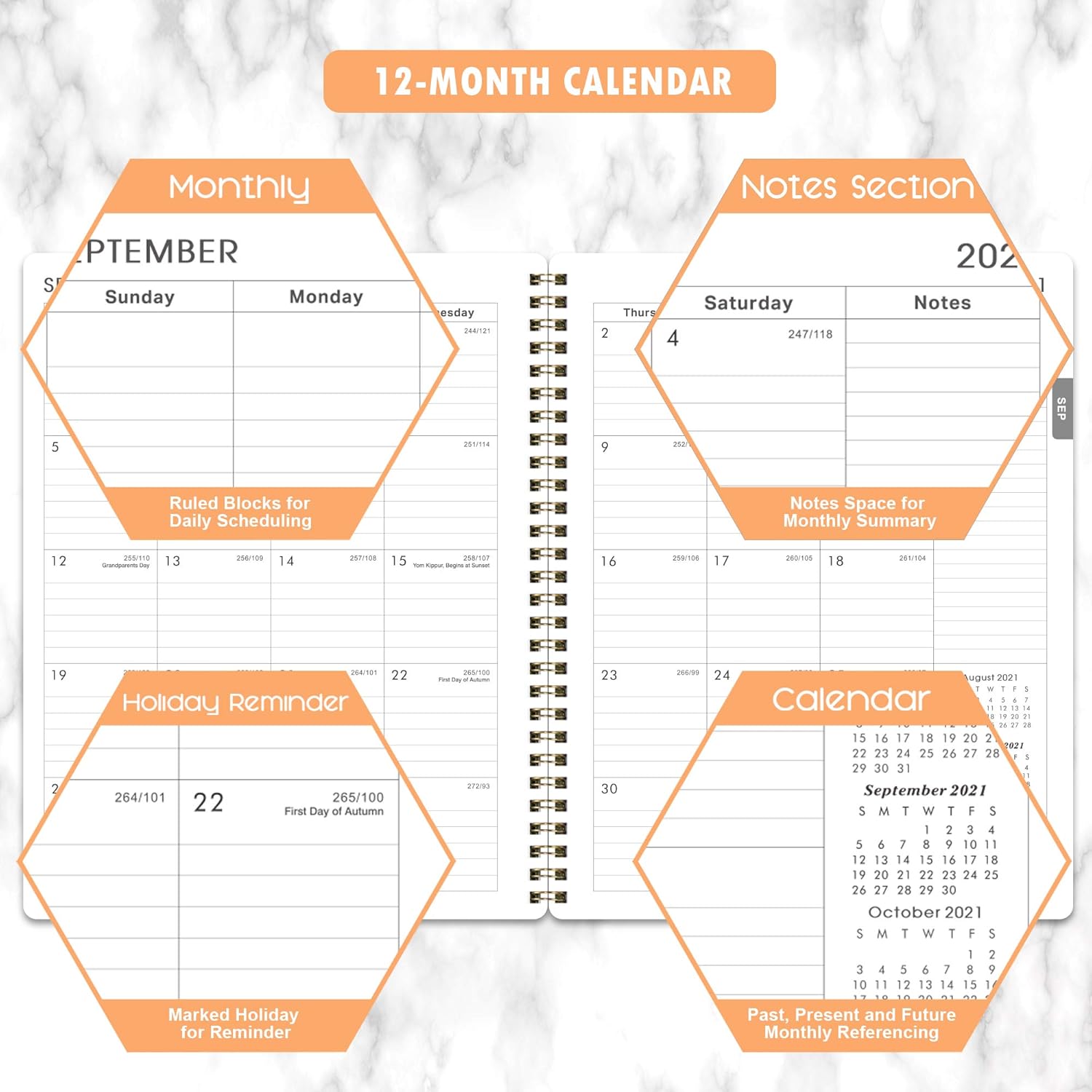 2021-2022 Academic Planner - 2021-2022 Weekly Monthly Planner with to Do List, 8" x 10", July 2021 - June 2022, Floral Cover with Twin-Wire Binding : Office Products
