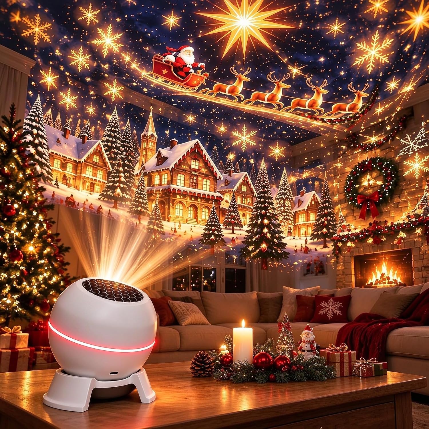 Magical Christmas Projection Night Light | Plug & Play HD Projector Indoor | Christmas Projector Led Lights Indoor | Holiday
