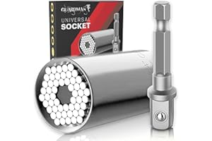GUARDMAN Universal Socket Tools Fathers Day Gift Stocking Stuffers for Men Gadgets Grip Power Drill for Car Ratchet Socket Set Wrench Cool Stuff Husband Gifts Sets for Him Dad (7-19mm)