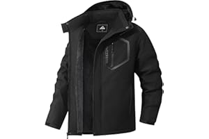 MAOYSSEN Men's Mountain Ski Jacket Winter Snow Coats Waterproof Warm Fleece Lining Jacket Parka with Hooded