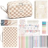 Bible Study Supplies Journaling Kit for Women with Bible Cover Case, Valentines Day Christian Gifts for Women, Bible Study Tools Accessories Set w/Highlighter Pen, Pencil Case Notebook Annotation Kit