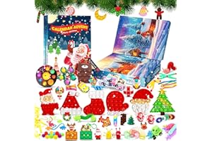 QETRABONE Fidget Advent Calendar for Kids, 2023 Christmas Countdown Advent Calendar 24 Days, Bubble Toy Surprise Box Christmas Advent Calendar Fidget Toys Pack, Surprise Christmas Goodies for Girls Boys