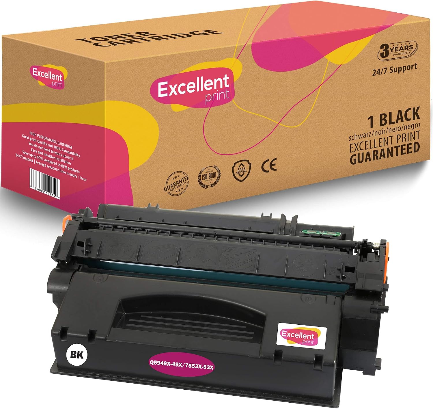 Excellent Print Q5949X 49X 7553X 53X Compatible Toner cartridge for HP Laserjet 1320 MFP 3390 3392