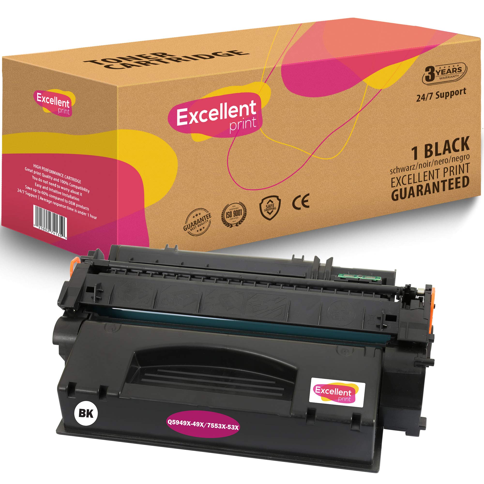 Excellent Print Q5949X 49X 7553X 53X Compatible Toner cartridge for HP Laserjet 1320 MFP 3390 3392