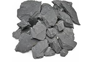 KINGRUI Natural Slate Stone for Aquarium 3 to 10 Inches Fish Tank Rocks Reptile Basking Stones & Fairy Garden Decor,Aquascaping,Paludariums-20LB