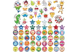 DPKOW 288pcs French Reward Stickers Teacher Supplies for Classroom, Motivational Inspirational Stickers Well Done Star Sticke