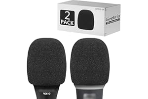 Geekria for Creators Foam Windscreen for 1.6'' Diameter Microphones, Antipop Foam Cover, Mic Wind Cover, Sponge Foam Filter C