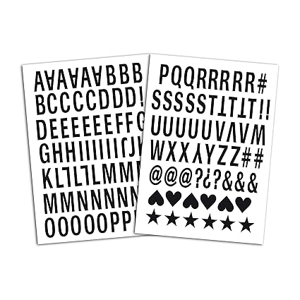 Mademoiselle Toga MEG604 Alphabet mit 126 Buchstaben/Satzzeichen zum Aufbügeln „Enjoy“, aus schwarzem Stoff 15,5 x 27,5 x 0,1