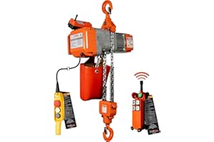 Prowinch 2200 lbs 1 Ton Electric Chain Hoist with Remote Control 110V- 20 ft Lifting Height, 1 Speed, Single Phase with G80 Chain, H2 Duty for Overhead Crane, Ceiling Hoist, Warehouse, Garage, Attic