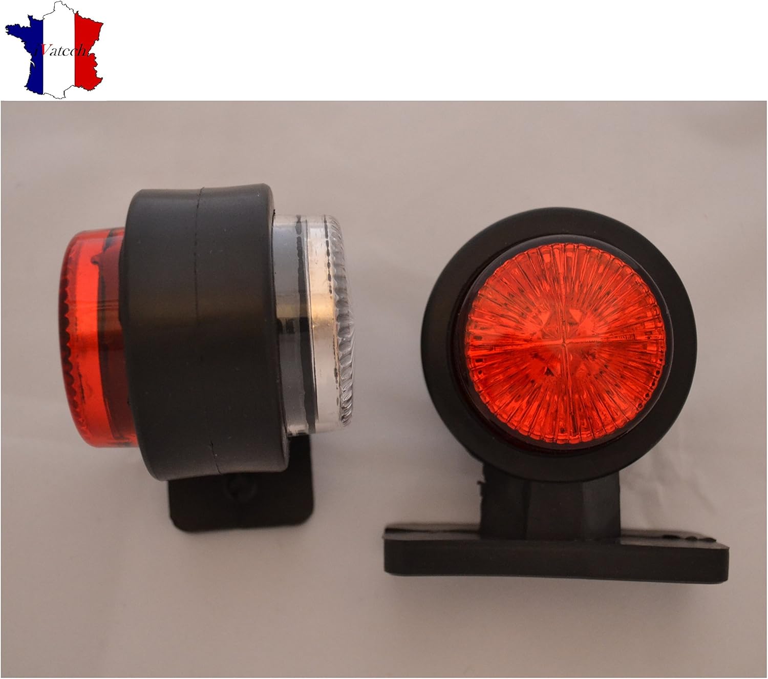 2x 12V 3 LED ROUGE BLANC ORANGE FEUX DE GABARIT PIEDS CHASSIS REMORQUES