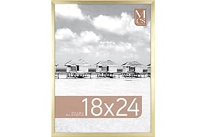 MCS Foundation 18x24 Poster Frame Traditional Brass, Vertical & Horizontal Wall Hanging Large Picture Frame for Photos, Posters & Art Prints (1-Pack)