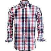 Double Pump Mens Button Down Shirts Cotton Long Sleeve Shirts Regular Fit