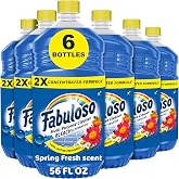 Fabuloso 2X Multi-Purpose Cleaner Bleach Alternative, No Rinse Floor Cleaner, Long-Lasting Freshness, Spring Fresh Scent, 56 fl oz