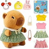 TITQWOP 9-pc Capybara Plush Set Suitable for Kids Girls Cute and Soft Capybara Plush Stuffed Animal That Can Be Casually Matched