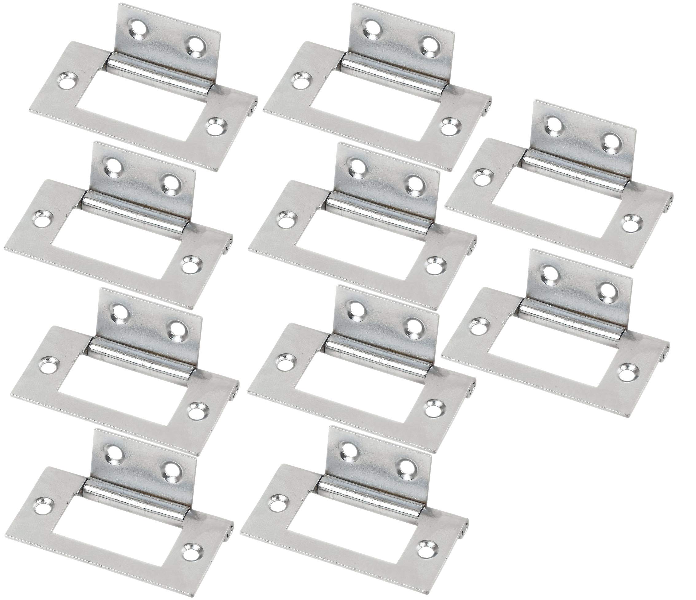 5 Pairs (10 Units) Flush Hinge Polished Chrome 51 x 25mm