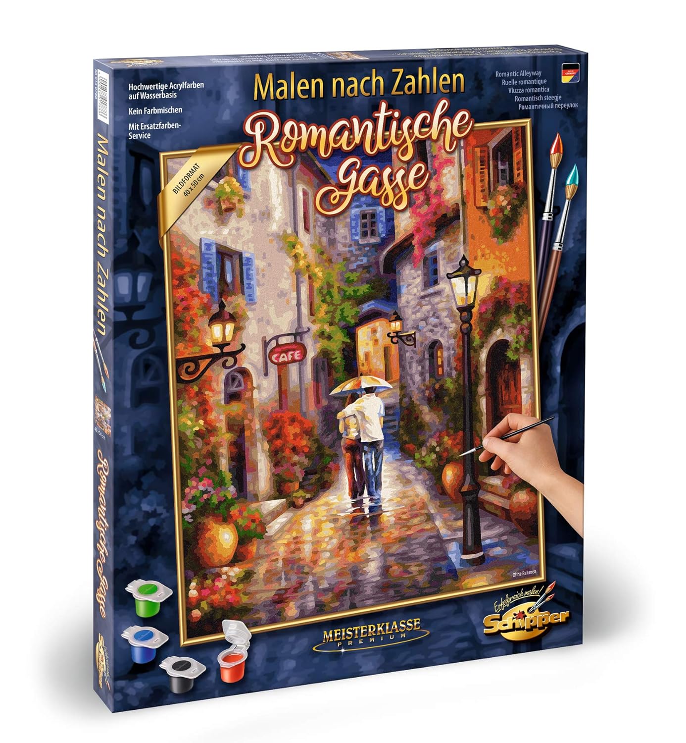 Noris Spiele Schipper Paint Numbers Romantic 609130788 Gasse, 40 x 50