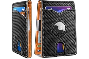 miyozi Airtag Wallet for Men,with Money Clip 11 Cards Slim Front Pocket Leather RFID Blocking Wallet with Gift Box